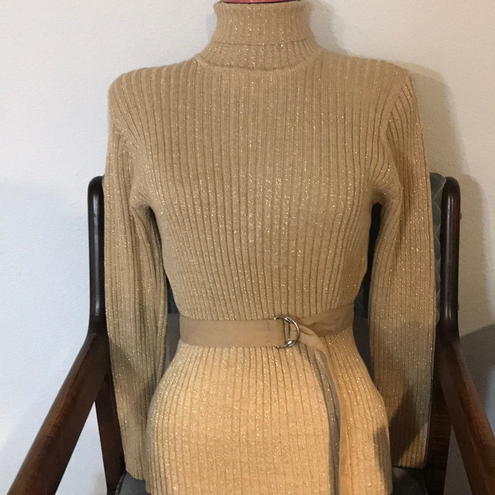 EUC Vintage metallic Basic Additions SWEATER